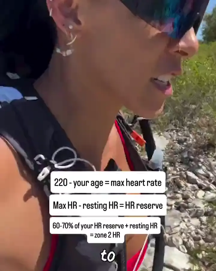 Hannah running a trail, from her reel with her zone 2 formula.