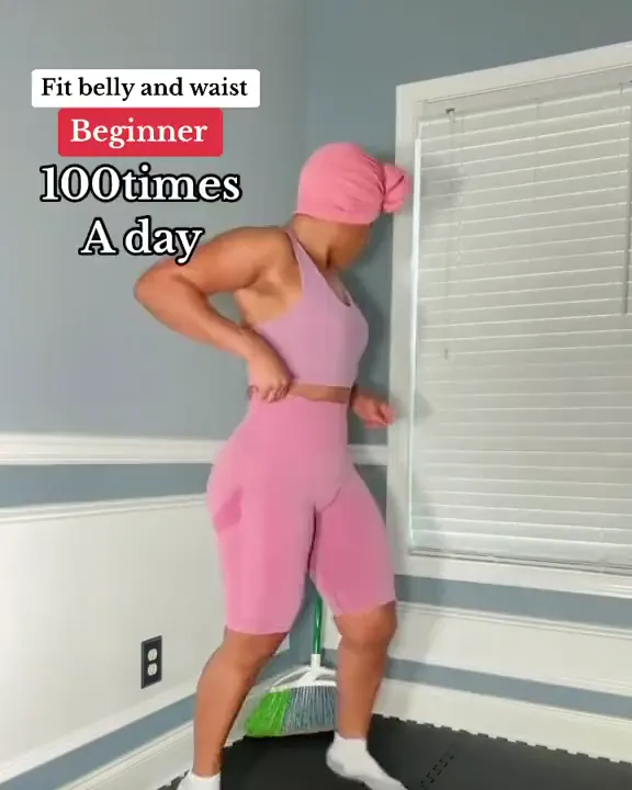 Solange in a pink set, from her reel Beginner, 100 times a day.